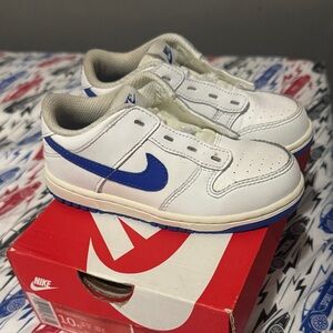 Nike Kids White and Blue Sneakers
